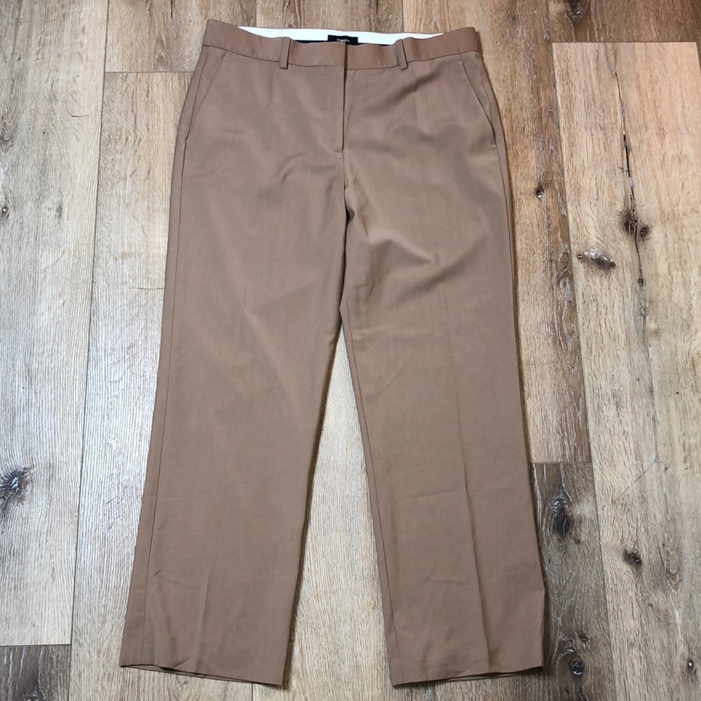 Theory Tan Lavzin Continuous Crop Trousers Size 8